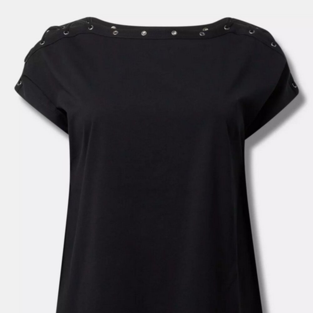 Torrid Heritage Jersey Lace-Up Dolman Top 3 black
